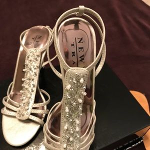 Strappy silver sandals